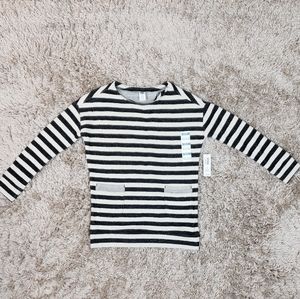 Girl Old Navy Crew Neck Long Sleeve Striped Shirt